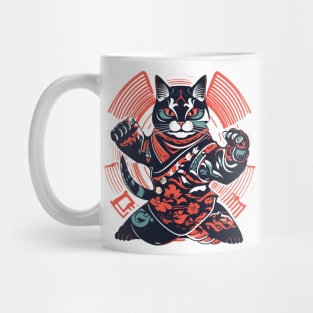 Vector style edo cat  t-shirt Mug